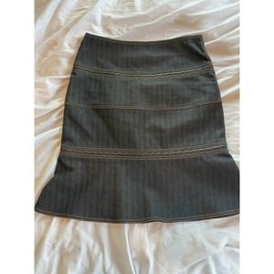 Elcetera womens skirt, dark genim leather trim detail size 6